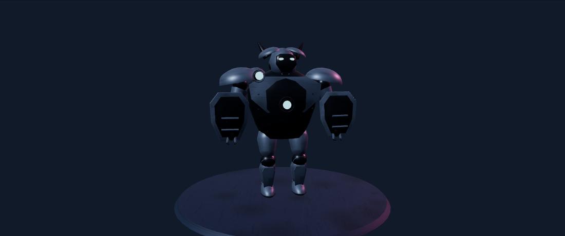 Robot Rempart B-11 avec blindage lourd et plaques articulées aux avant-bras